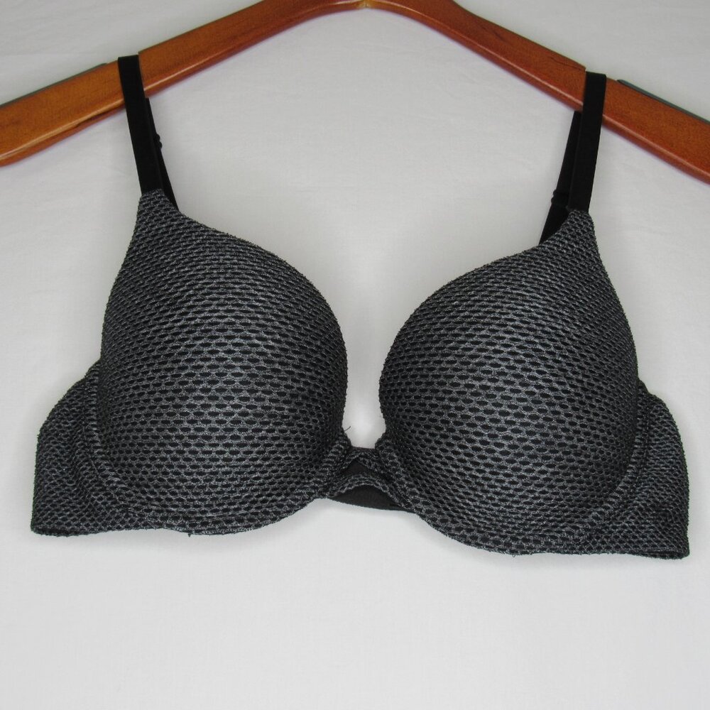 Victoria's Secret Black Silver Fishnet Perfect Shape Bra 36C - Picture 8 of 10